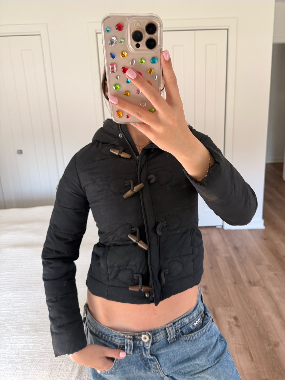 Abercrombie & Fitch Kids Navy Puffer Jacket with Toggles